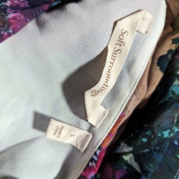 Soft Surroundings Maxi Dress Large V-Neck Ruffle Floral Boho Wedding Resort - Picture 4 of 6